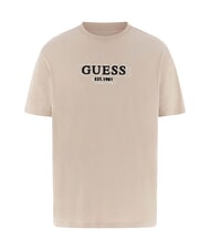 GUESS SMALL LOGO Koszulka z kr&oacute;tkim rękawem o regularnym kroju kamień z pasadeny - Koszulki męskie - 4