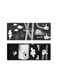 HAPPY SOCKS BLACK AND WHITE Zestaw prezentowy 4 pary skarpetek 9100 - Skarpetki męskie - 6