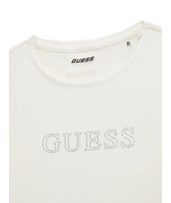 GUESS MINI ME KIDS Koszulka z logo ze strasami s&oacute;l biała - Koszulka dziecięca - 3