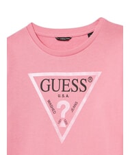 GUESS CORE KIDS Bluza z nadrukowanym logo w kształcie tr&oacute;jkąta galaretkowa r&oacute;żowa - Bluzy dziecięce - 3
