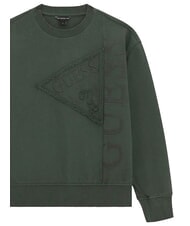 GUESS KIDS Bluza dziecięca z haftowanym logo zielenina dżungli - Bluzy dziecięce - 3
