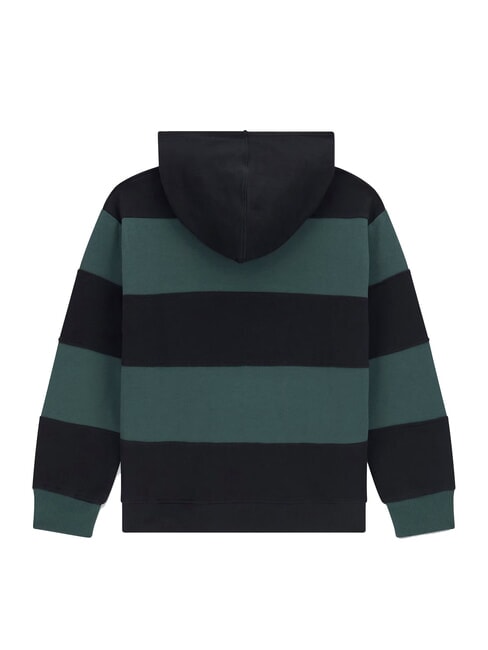 KIDS Dziecięca bluza z kapturem w paski połączenie zielono-czarne - Bluzy dziecięce