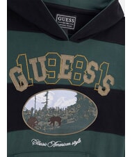 GUESS KIDS Dziecięca bluza z kapturem w paski połączenie zielono-czarne - Bluzy dziecięce - 3