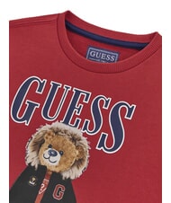 GUESS KIDS Bluza z okrągłym dekoltem dla niemowląt z nadrukiem misia chili czerwone - Bluzy dziecięce - 3