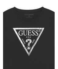 GUESS KIDS Koszulka z nadrukiem z logo tr&oacute;jkąta kruczoczarny z szronem - Koszulka dziecięca - 3