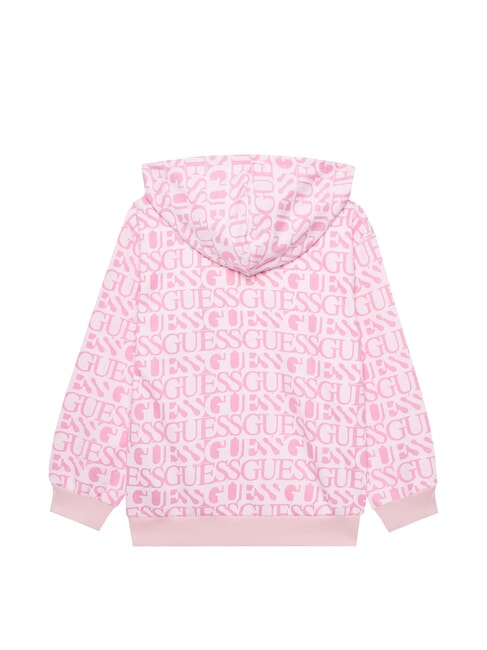 KIDS Bluza z kapturem z logo na całej powierzchni logo fuksji - Bluzy dziecięce
