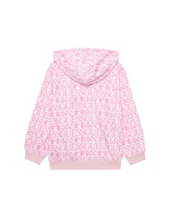 GUESS KIDS Bluza z kapturem z logo na całej powierzchni logo fuksji - Bluzy dziecięce - 2