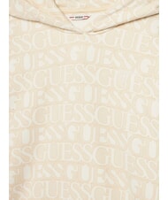 GUESS KIDS Bluza z kapturem z logo na całej powierzchni beżowe logo - Bluzy dziecięce - 3
