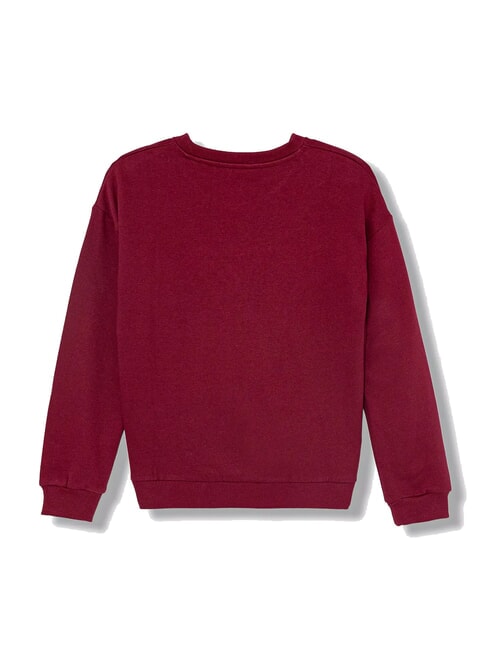 KIDS Bluza dziewczęca z okrągłym dekoltem czerwony balowy - Bluzy dziecięce