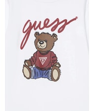 GUESS KIDS MINI ME Bawełniany kombinezon dla niemowląt czysto biały - Pajacyki i ubranka dla niemowląt - 3