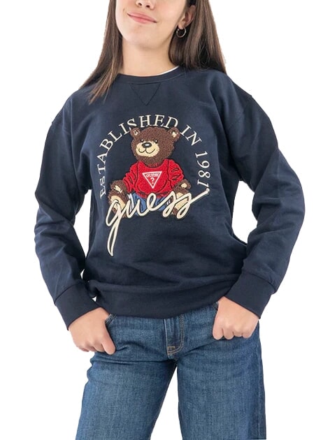KIDS ACTIVE Bluza dziewczęca z okrągłym dekoltem inteligentnyniebieski - Bluzy dziecięce
