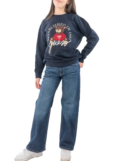 KIDS ACTIVE Bluza dziewczęca z okrągłym dekoltem inteligentnyniebieski - Bluzy dziecięce