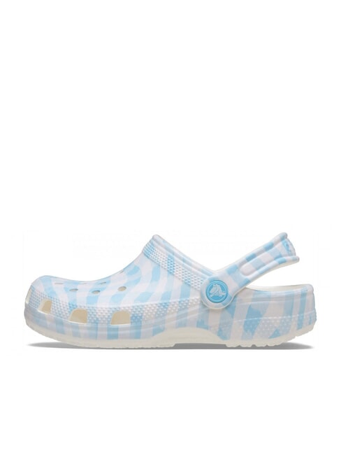 CLASSIC GINGHAM Damskie kapcie sabot z nadrukiem biało-niebieski - Buty damskie