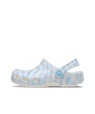 CROCS CLASSIC GINGHAM Damskie kapcie sabot z nadrukiem biało-niebieski - Buty damskie - 2