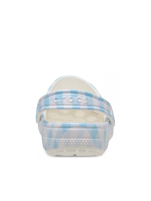 CLASSIC GINGHAM Damskie kapcie sabot z nadrukiem biało-niebieski - Buty damskie