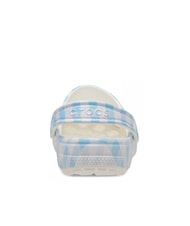 CROCS CLASSIC GINGHAM Damskie kapcie sabot z nadrukiem biało-niebieski - Buty damskie - 4