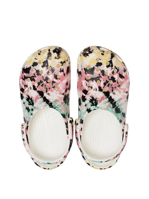 CLASSIC TIEDYE Damskie kapcie sabot z nadrukiem wielokolorowy/biały - Buty damskie