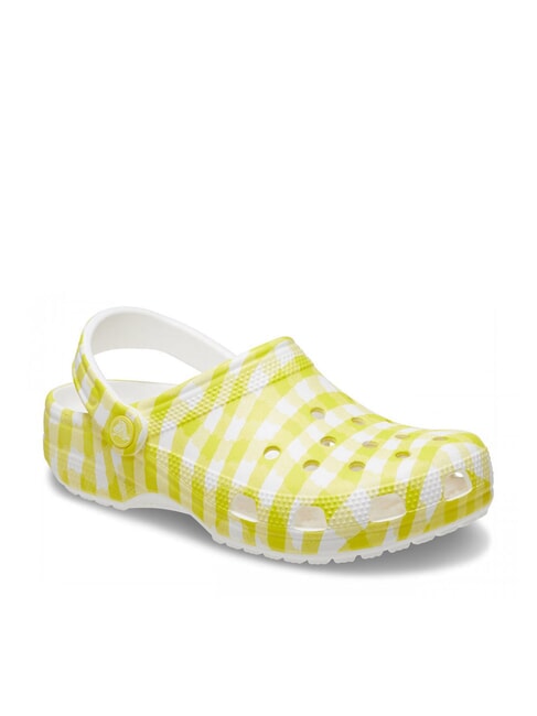 CLASSIC GINGHAM Damskie kapcie sabot z nadrukiem lilia dzienna - Buty damskie
