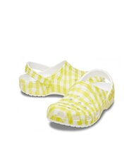 CROCS CLASSIC GINGHAM Damskie kapcie sabot z nadrukiem lilia dzienna - Buty damskie - 6