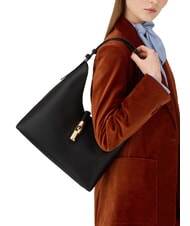 FURLA GOCCIA Sk&oacute;rzana torba na ramię awokado - Torby damskie - 4