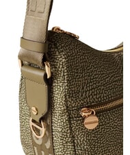 BORBONESE LUNA BAG SMALL ECO LINE Torba na ramię oliwka - Torby damskie - 3