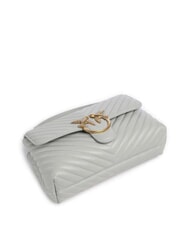 PINKO CLASSIC LADY LOVE BAG Worek typu puff w jodełkę perłowo-szaro-antyczne złoto - Torby damskie - 5