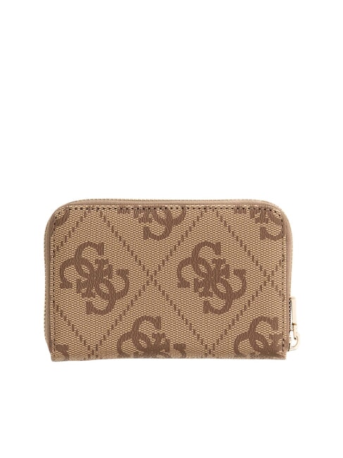 LAUREL 2 Średniej wielkości portfel zapinany na zamek z nadrukowanym logo 4G logo mleka/brązowy - Portfele damskie