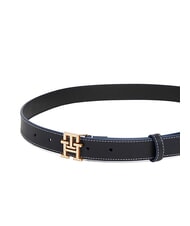 TOMMY HILFIGER TH LOGO Pasek sk&oacute;rzany damski kosmiczny niebieski - Paski - 3