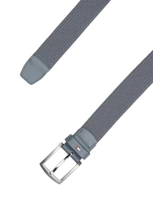 DENTON ELASTIC Męski pasek z tkaniny tkanej pochmurno szaro - Paski