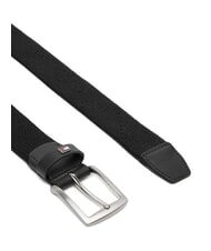 TOMMY HILFIGER DENTON ELASTIC Męski pasek z tkaniny tkanej czarny - Paski - 2