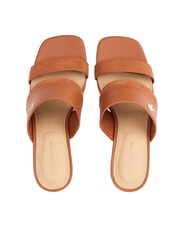 TOMMY HILFIGER TH Sandały sk&oacute;rzane typu mule na szerokim obcasie kora cynamonu - Buty damskie - 5