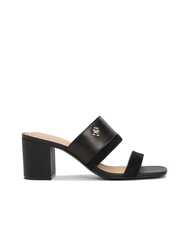 TOMMY HILFIGER TH Sandały sk&oacute;rzane typu mule na szerokim obcasie czarny - Buty damskie - 3