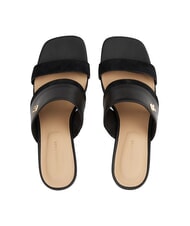 TOMMY HILFIGER TH Sandały sk&oacute;rzane typu mule na szerokim obcasie czarny - Buty damskie - 5