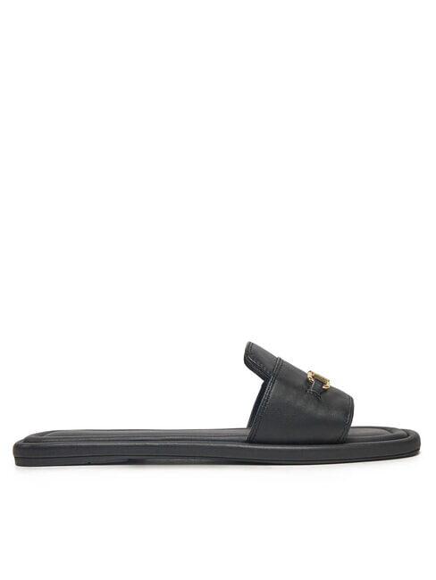 TH Sk&oacute;rzane kapcie z logo czarny - Buty damskie