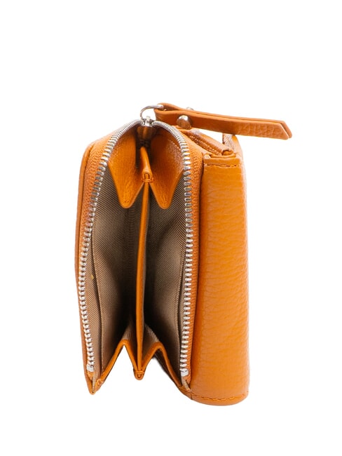WALLETS GRAIN Mały portfel ze sk&oacute;ry młotkowanej przyprawa - Portfele damskie