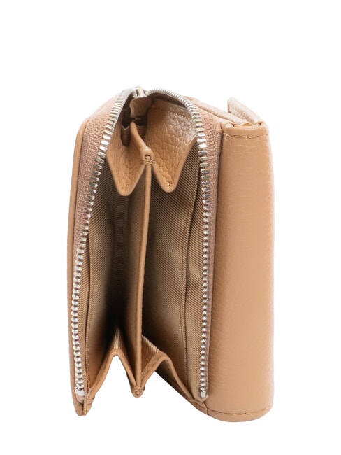 WALLETS GRAIN Mały portfel ze sk&oacute;ry młotkowanej glina - Portfele damskie