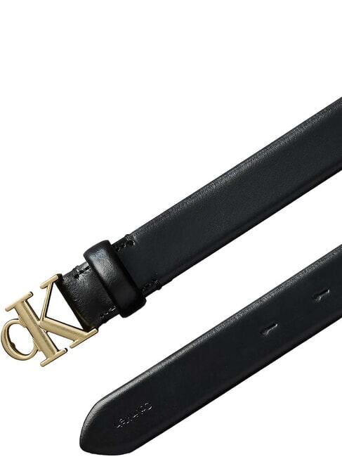 CK HARDWARE Pasek sk&oacute;rzany czarny / antyczne jasne złoto - Paski