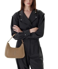 CALVIN KLEIN BOLD MONOGRAM Torba na ramię pustynny szary - Torby damskie - 5