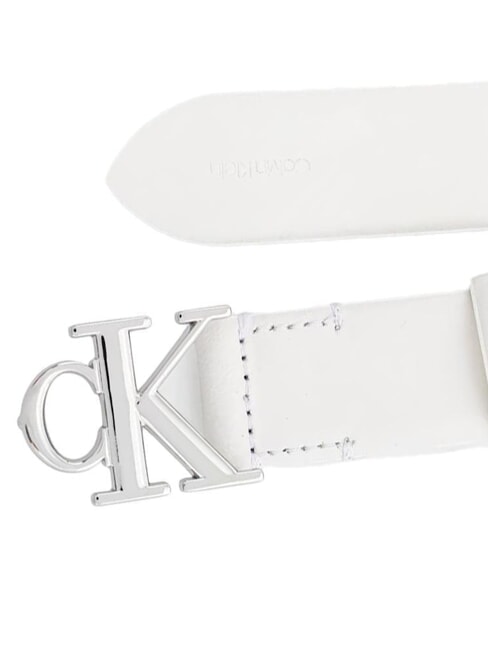 CK HARDWARE Pasek sk&oacute;rzany liliowo-biały / błyszczący nikiel - Paski