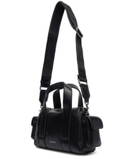 CALVIN KLEIN SIGNATURE LOGO STRAP Torebka z paskiem na ramię czarny / stare srebro - Torby damskie - 3