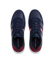TOMMY HILFIGER LIGHT CUPSOLE MIX Sk&oacute;rzane trampki ciemna noc granatowa - Buty męskie - 3
