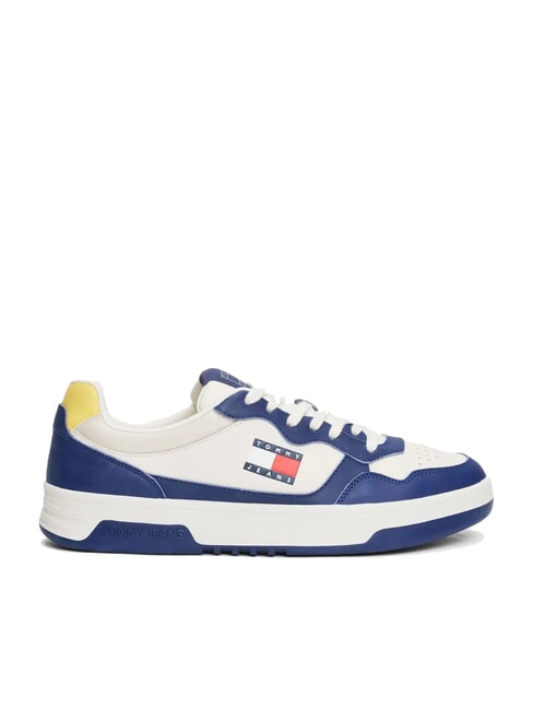 TOMMY JEANS Cupsole Sk&oacute;rzane trampki aksamitny błękit - Buty męskie