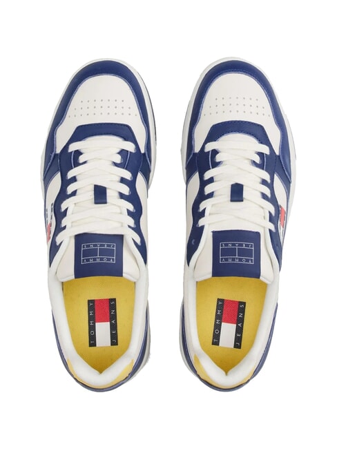 TOMMY JEANS Cupsole Sk&oacute;rzane trampki aksamitny błękit - Buty męskie