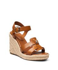 TOMMY HILFIGER TH Sandały sk&oacute;rzane na wysokim koturnie espadryle - Buty damskie