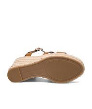 TOMMY HILFIGER TH Sandały sk&oacute;rzane na wysokim koturnie espadryle koniakowy brąz - Buty damskie - 6