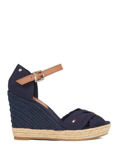 BASIC Wysokie sandały espadryle z odkrytymi palcami kosmiczny niebieski - Buty damskie