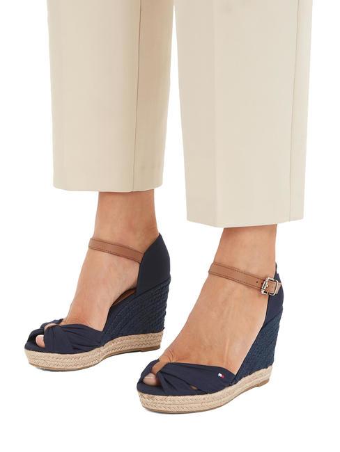 BASIC Wysokie sandały espadryle z odkrytymi palcami kosmiczny niebieski - Buty damskie