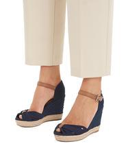 TOMMY HILFIGER BASIC Wysokie sandały espadryle z odkrytymi palcami kosmiczny niebieski - Buty damskie - 6