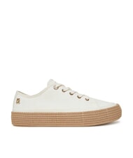 TOMMY HILFIGER TH Pł&oacute;cienne trampki epadryle starożytna biel - Buty damskie - 2