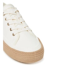 TOMMY HILFIGER TH Pł&oacute;cienne trampki epadryle starożytna biel - Buty damskie - 3